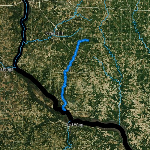 Fly fishing map for Trimbelle River, Wisconsin
