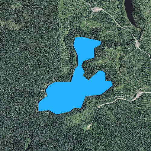 Fly fishing map for Trio Ponds, New Hampshire
