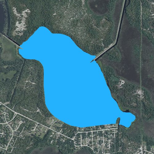 Fly fishing map for Trout Lake: Osceola, Florida