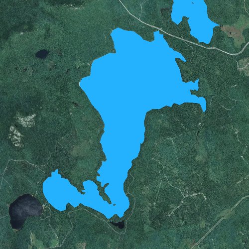 Fly fishing map for Tunk Lake, Maine
