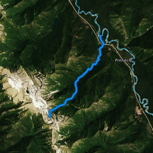 Fly fishing map for Tunnel Creek, Montana