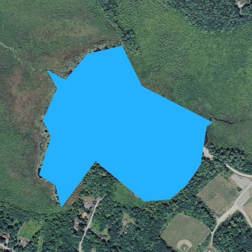 Fly fishing map for Turee Pond, New Hampshire
