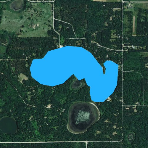 Fly fishing map for Twin Lake, Wisconsin