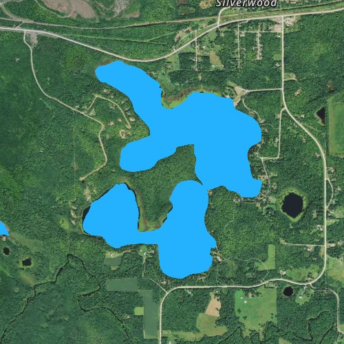 Fly fishing map for Twin Lakes: Itasca, Minnesota