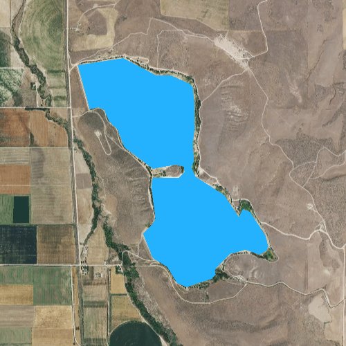 Fly fishing map for Twin Lakes Reservoir, Idaho