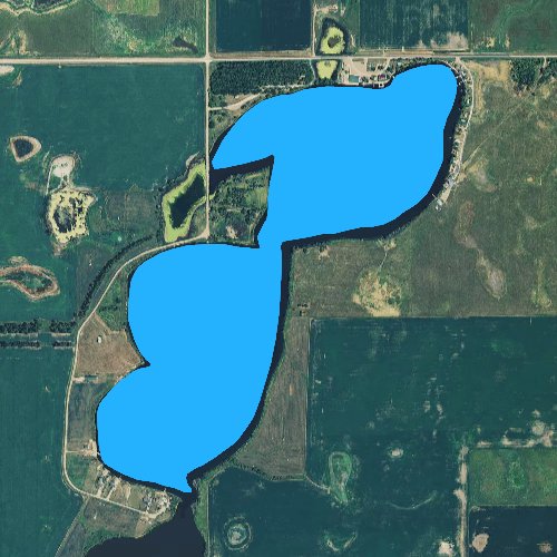 Fly fishing map for Twin Lakes: Sanborn, South Dakota