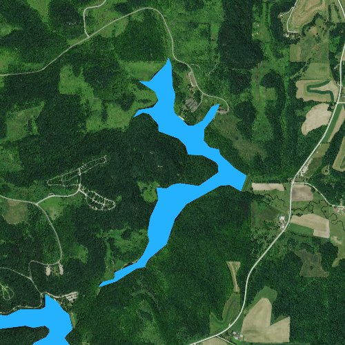 Fly fishing map for Twin Valley Lake, Wisconsin