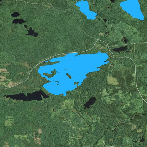 Fly fishing map for Two Island Lake, Minnesota