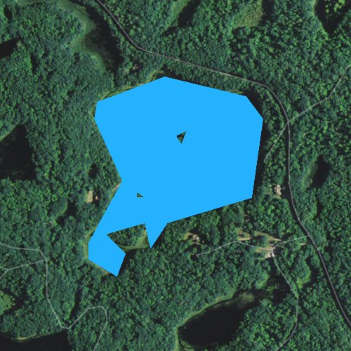 Fly fishing map for Two Island Lake, Wisconsin
