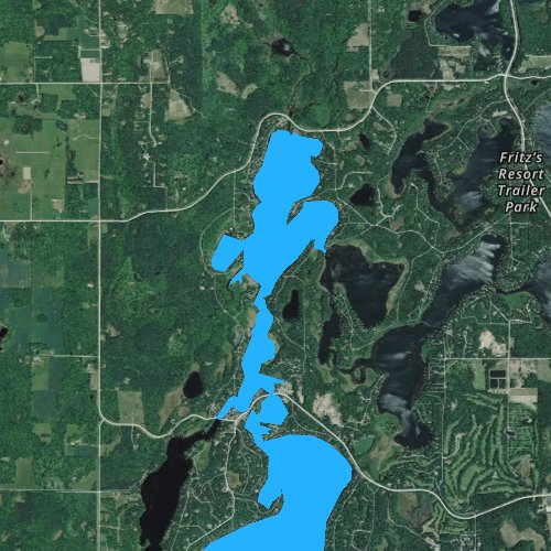 Fly fishing map for Upper Gull Lake, Minnesota
