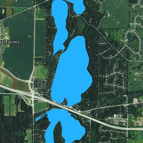 Fly fishing map for Upper Nemahbin Lake, Wisconsin