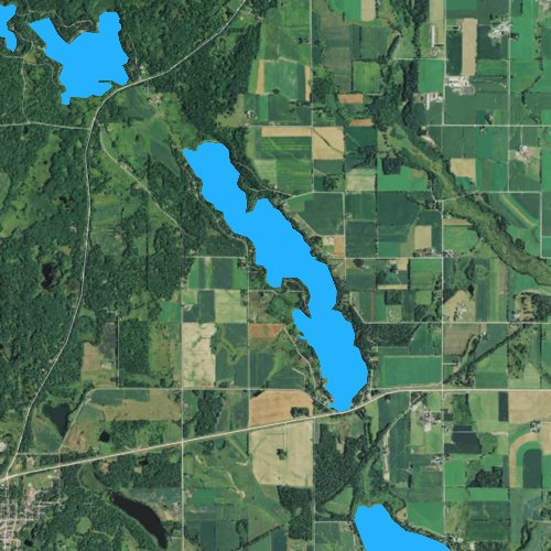 Fly fishing map for Upper Turtle Lake, Wisconsin