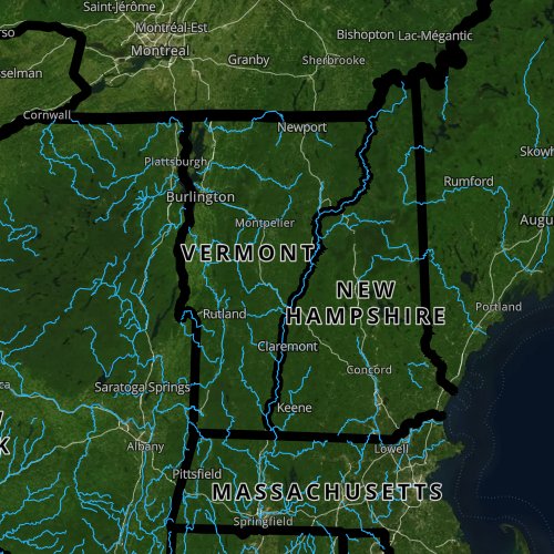 Fly fishing report and map for Vermont.