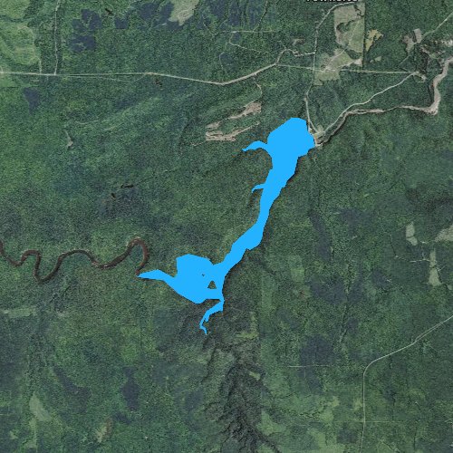 Fly fishing map for Victoria Reservoir, Michigan
