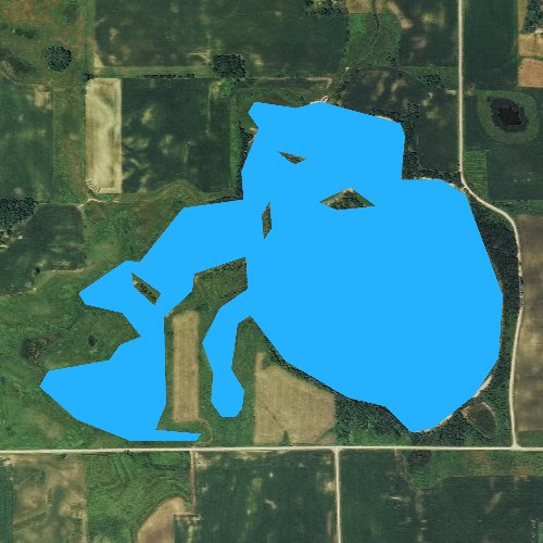 Fly fishing map for Virgin Lake, Iowa