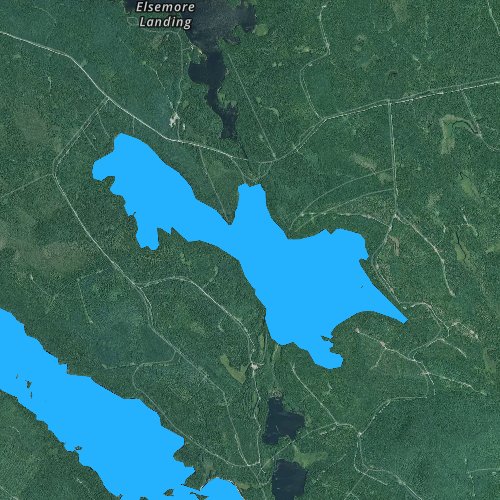 Fly fishing map for Wabassus Lake, Maine