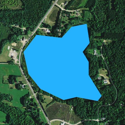 Fly fishing map for Wadley Lake, Wisconsin