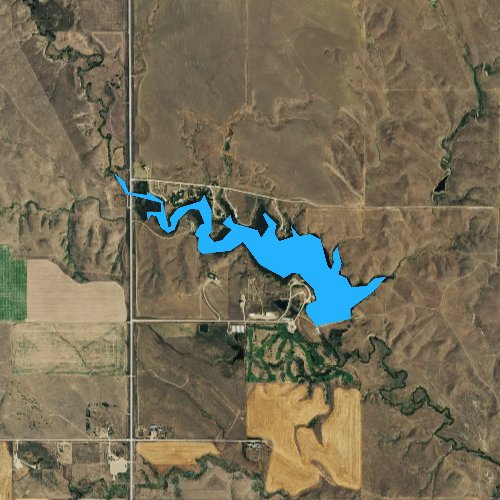 Fly fishing map for Waggoner Lake, South Dakota