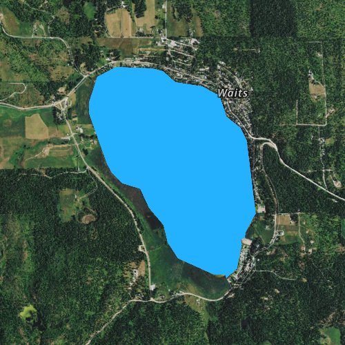 Fly fishing map for Waitts Lake, Washington