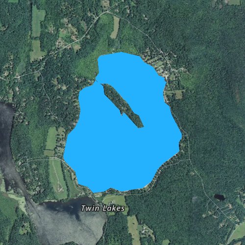 Fly fishing map for Washining Lake, Connecticut