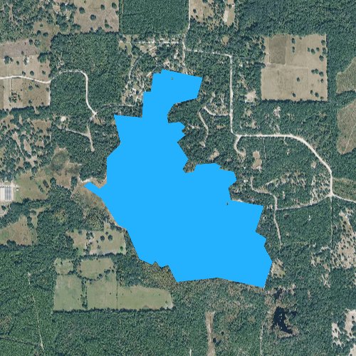 Fly fishing map for Waters Lake, Florida