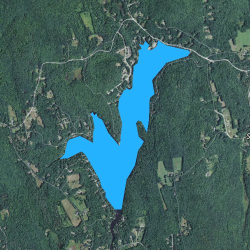 Fly fishing map for Weare Reservoir, New Hampshire