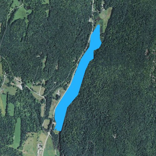 Fly fishing map for Weatherhead Hollow Pond, Vermont