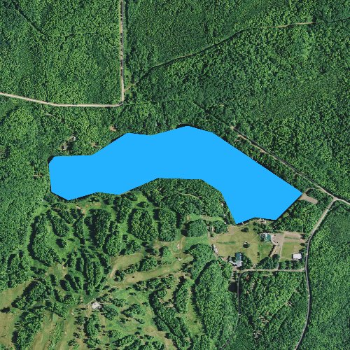 Fly fishing map for Weber Lake, Wisconsin