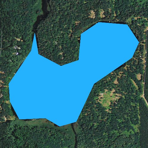 Fly fishing map for West Bass Lake, Wisconsin