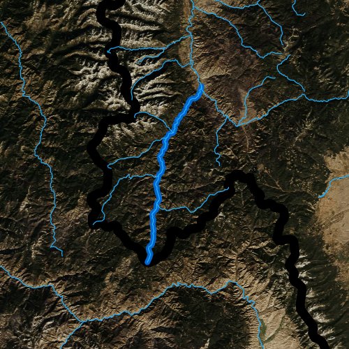 Fly fishing map for West Fork Bitterroot River, Montana