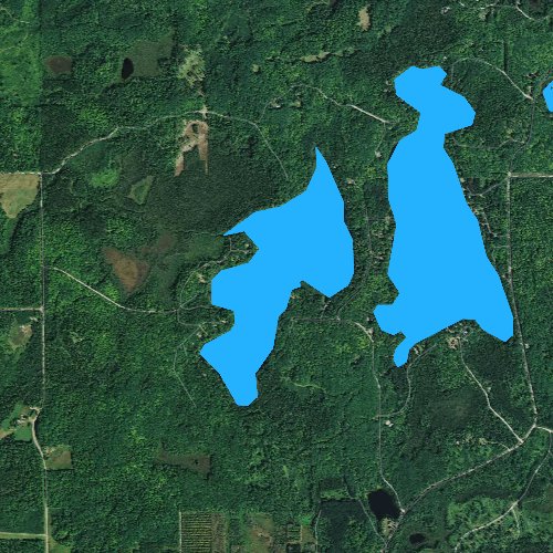 Fly fishing map for West Horsehead Lake, Wisconsin