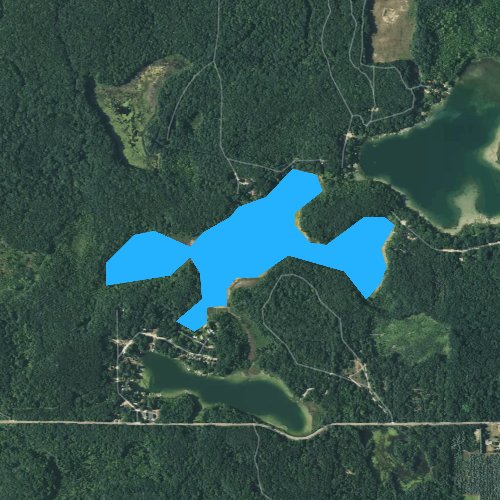 Fly fishing map for West Lake, Michigan