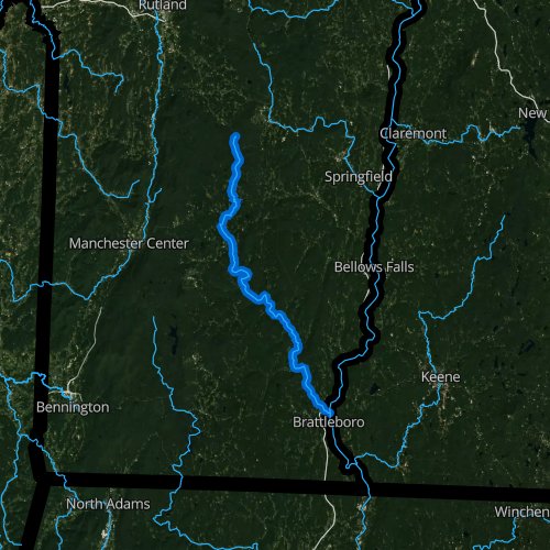Fly fishing map for West River, Vermont