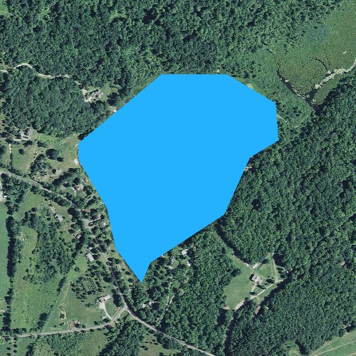 Fly fishing map for West Side Pond, Connecticut