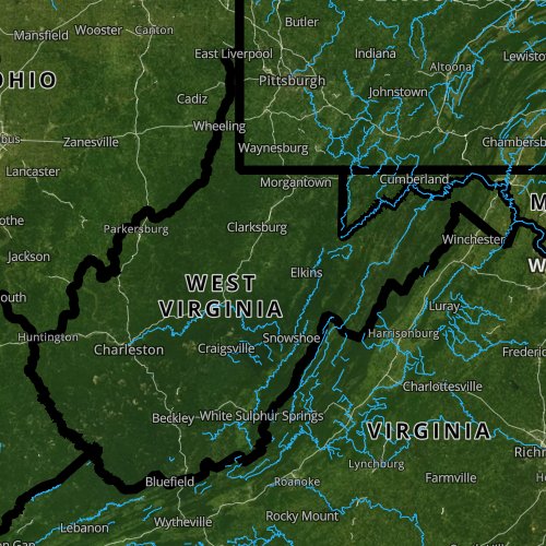 Fly fishing report and map for West Virginia.