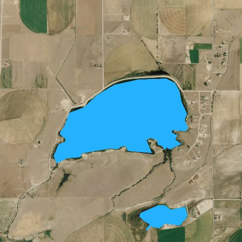 Fly fishing map for Wheatland Number 1 Reservoir, Wyoming