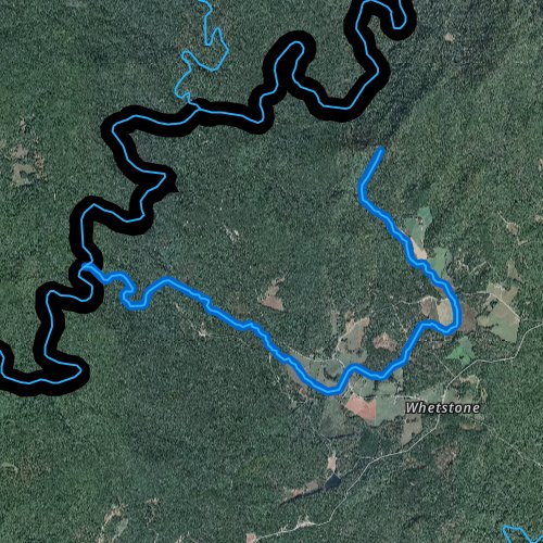 Fly fishing map for Whetstone Creek, South Carolina