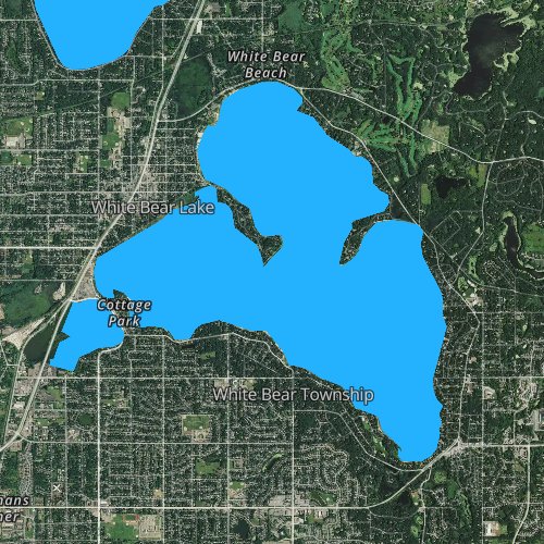 Fly fishing map for White Bear Lake, Minnesota