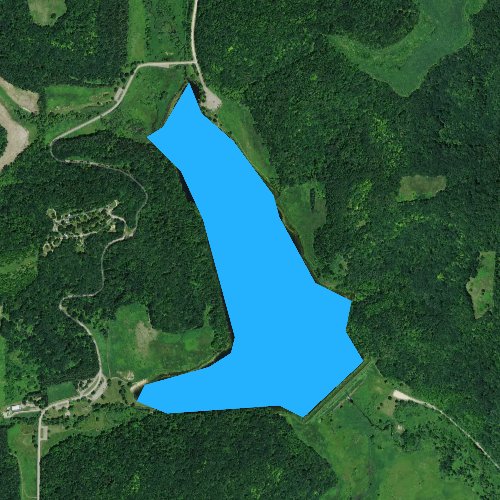 Fly fishing map for White Mound Lake, Wisconsin