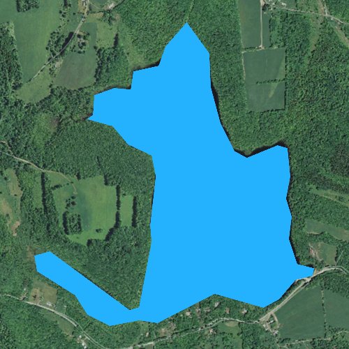 Fly fishing map for White Oak Pond, Pennsylvania