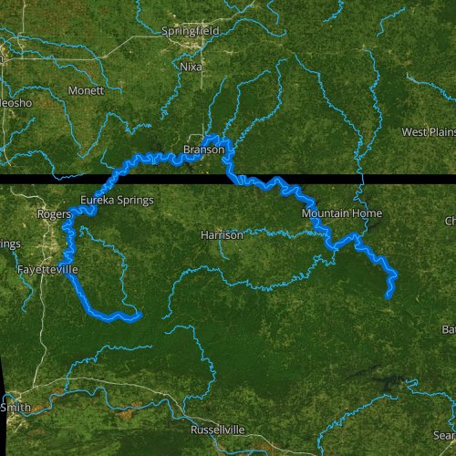Fly fishing map for White River, Arkansas