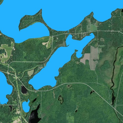 Fly fishing map for Whitefish Lake, Wisconsin