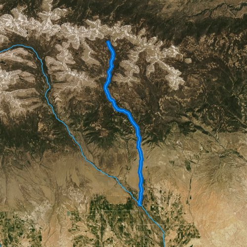 Fly fishing map for Whiterocks River, Utah