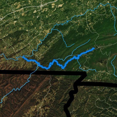 Fly fishing map for Whitetop Laurel Creek, Virginia