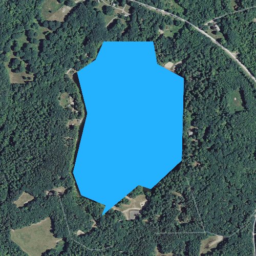 Fly fishing map for Whittemore Lake, New Hampshire