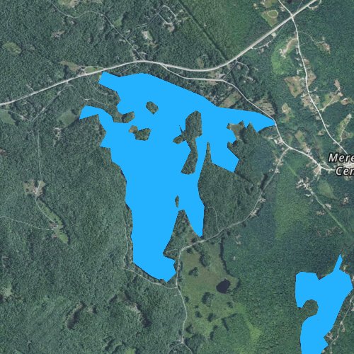 Fly fishing map for Wickwas Lake, New Hampshire