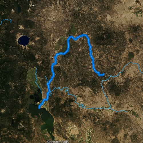 Fly fishing map for Williamson River, Oregon