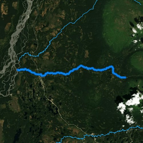 Fly fishing map for Willow Creek, Alaska