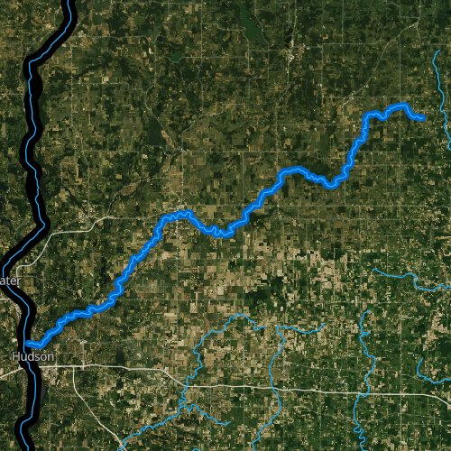 Fly fishing map for Willow River, Wisconsin