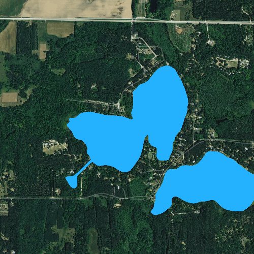 Fly fishing map for Wilson Lake: Waushara, Wisconsin